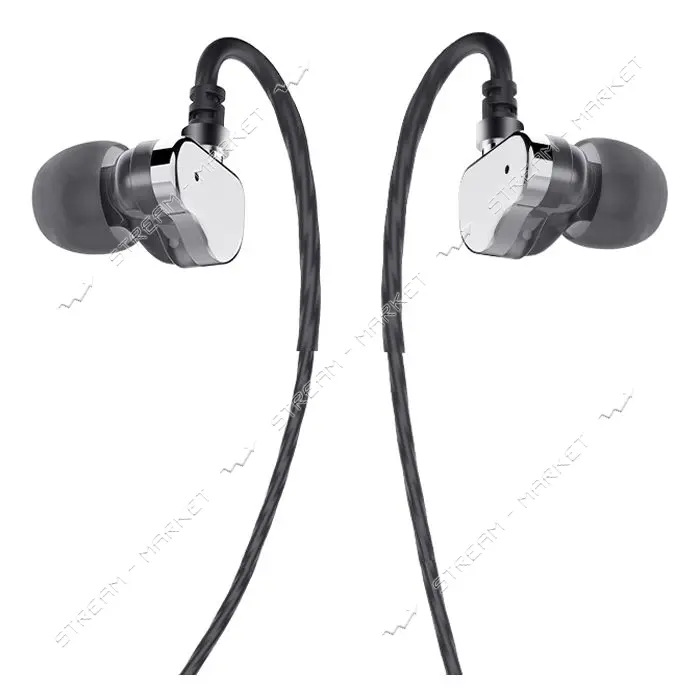 Проводные наушники Hoco M36 charming sound double coil серые                                        