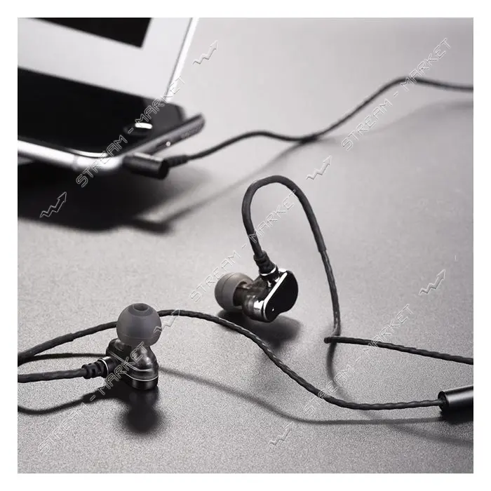 Проводные наушники Hoco M36 charming sound double coil серые                                        