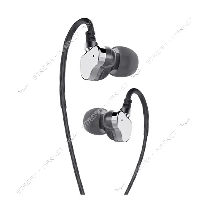 Проводные наушники Hoco M36 charming sound double coil серые                                        