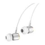 Наушники проводные Hoco M42 Ice rhyme wire control цвет белый плюс серебро                          