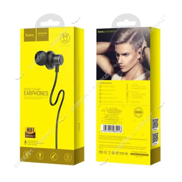 Наушники проводные Hoco M44 Magic sound wired earphones черные                                      