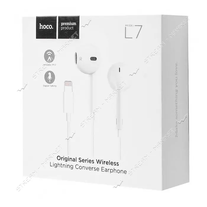 Наушники проводные Hoco L7 Plus Original series lightning converse белые