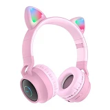 Bluetooth Наушники Hoco W27 Cat ear розовые