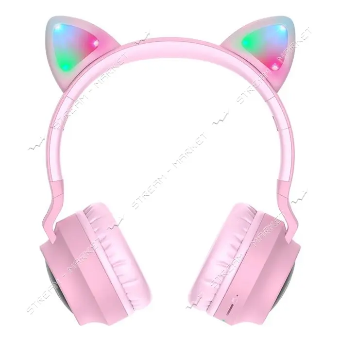 Bluetooth Наушники Hoco W27 Cat ear розовые