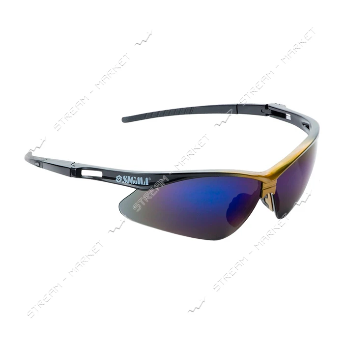 Очки защитные Magnetic anti-scratch Sigma 9410391 синее зеркало цветная оправа