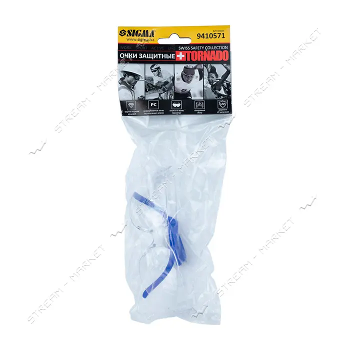 Очки защитные Sigma 9410571 Tornado anti-scratch прозрачные                                         