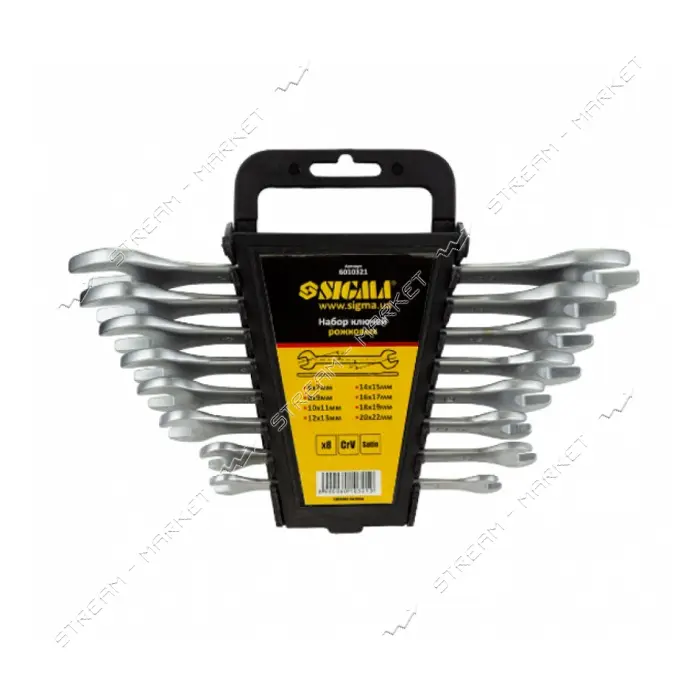 Ключи рожковые Sigma 6010321 8шт 6-22мм CrV SATINE