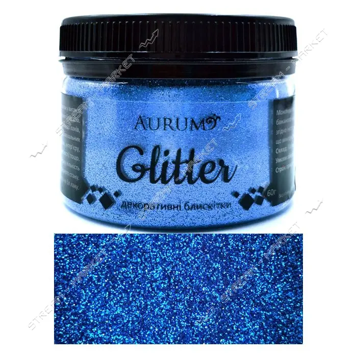 Декоративные блестки Aurum Глиттер 60г голубой                                                      