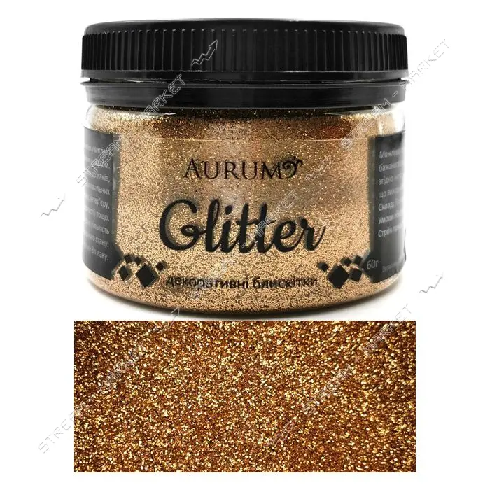Декоративные блестки Aurum Глиттер 60г бронзовый