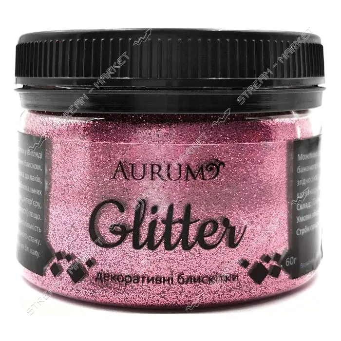 Декоративные блестки Aurum Глиттер 60г розовый                                                      