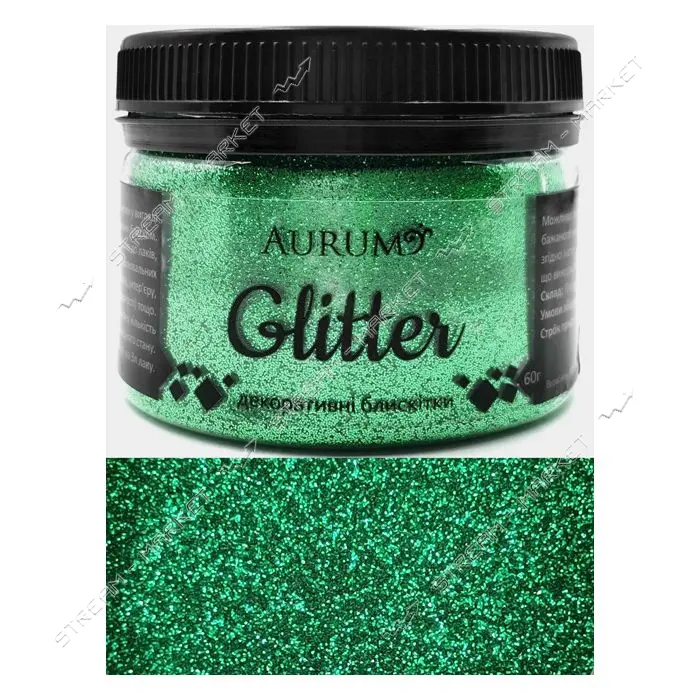 Декоративные блестки Aurum Глиттер 60г изумрудный                                                   