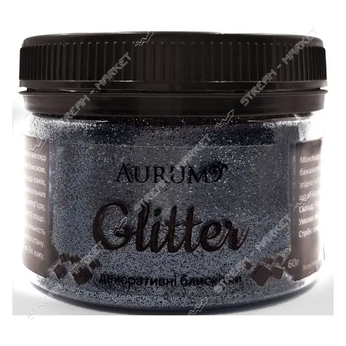 Декоративные блестки Aurum Глиттер 60г черный