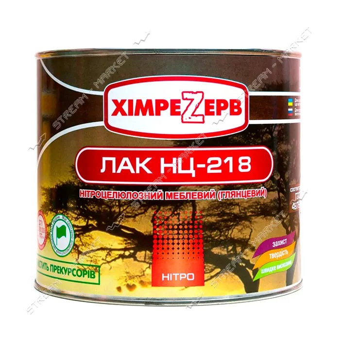 Лак мебельный Химрезерв НЦ-218 0.8кг глянцевый