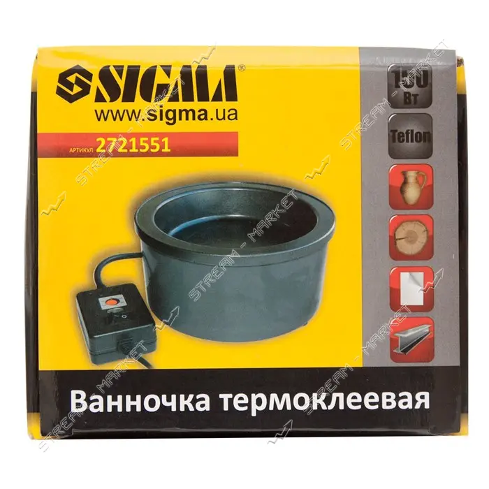 Ванночка термоклеевая Sigma 2721551 150Вт с тефлоновым покрытием                                    