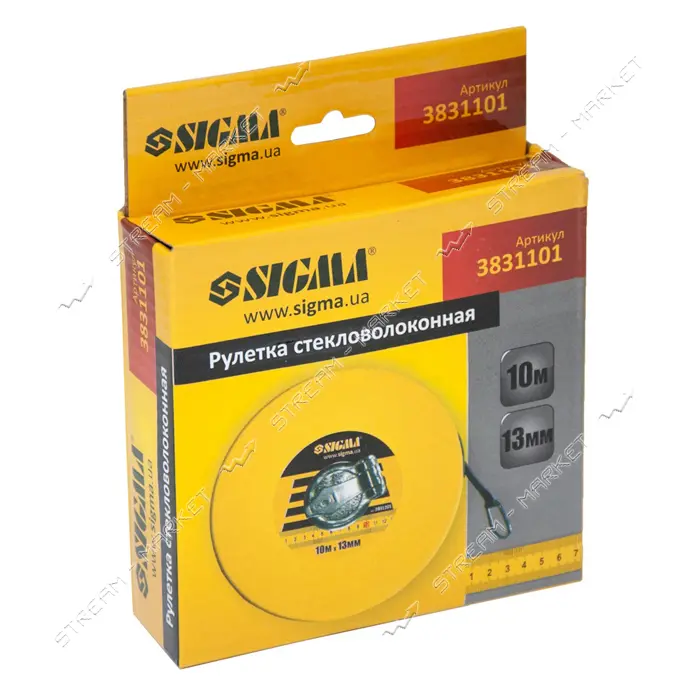 Рулетка Sigma 3831101 стекловолокно 10м 13мм                                                        