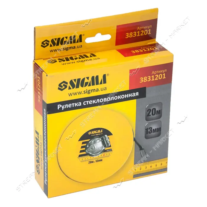 Рулетка Sigma 3831201 стекловолокно 20м 13мм                                                        