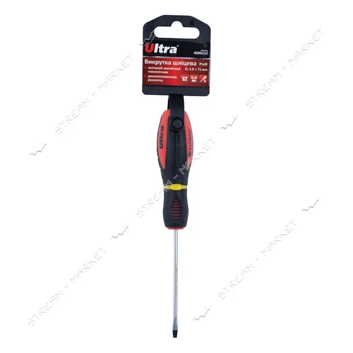 Отвертка шлицевая Ultra 4000152 SL 3х75мм S2 Profi                                                  