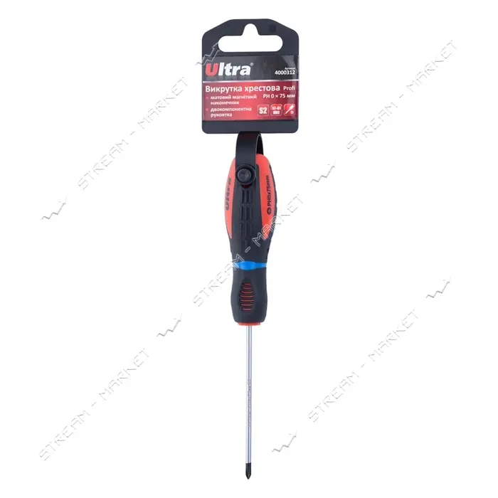 Отвертка крестовая Ultra 4000312 Profi PH 0х75мм S2                                                 