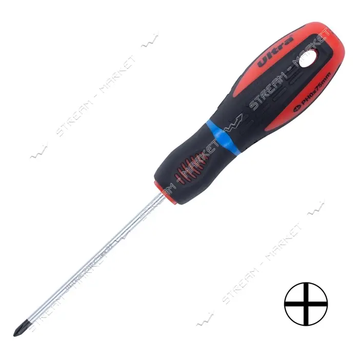 Отвертка крестовая Ultra 4000312 Profi PH 0х75мм S2                                                 
