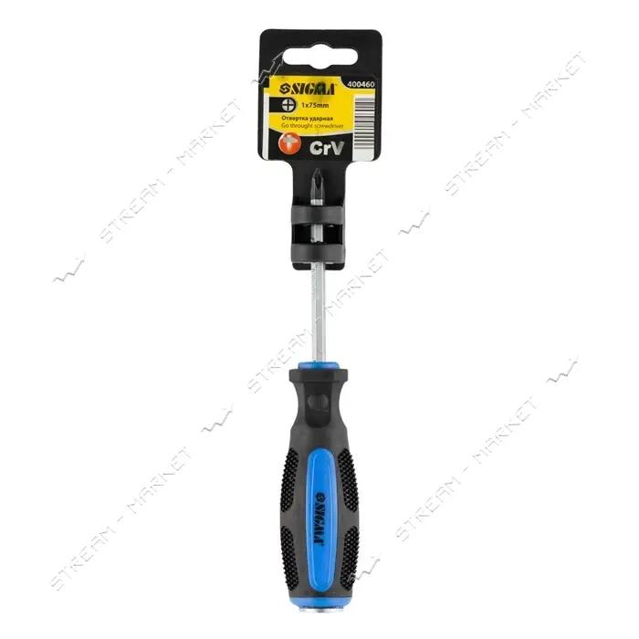 Отвертка ударная крестовая Sigma 4004601 PH 1х75мм под ключ CrV