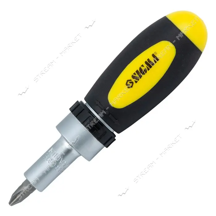 Отвертка с реверсом Sigma 4002511 плюс насадки торцевые и биты 1/4" 36шт CrV пластиковый кейс       