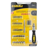 Отвертка с реверсом Sigma 4002131 плюс насадки торцевые и биты 1/4" 51шт CrV                        