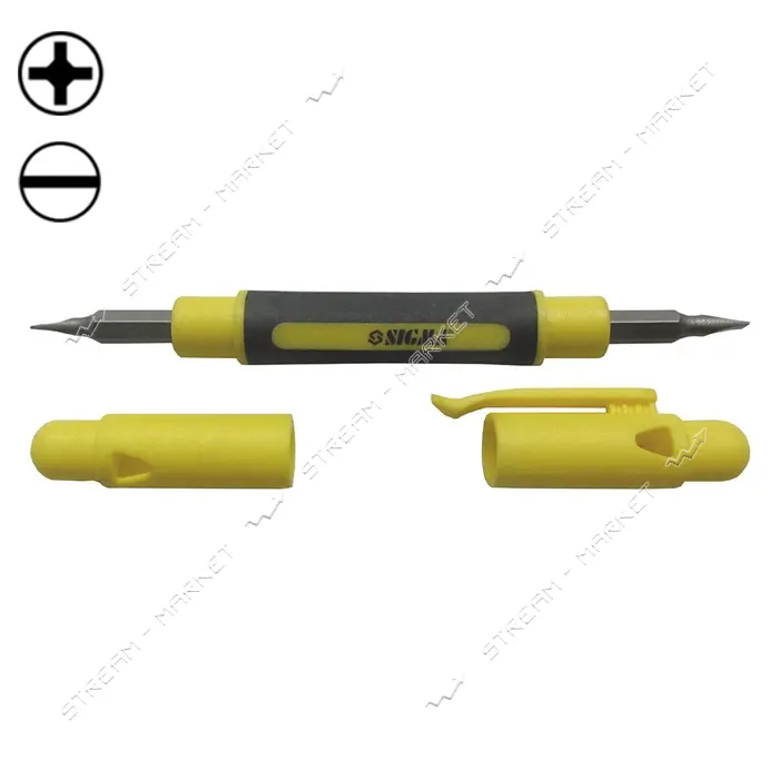 Отвертка карманная с двухсторонними битами Sigma 4002181 4 в 1 CrV                                  