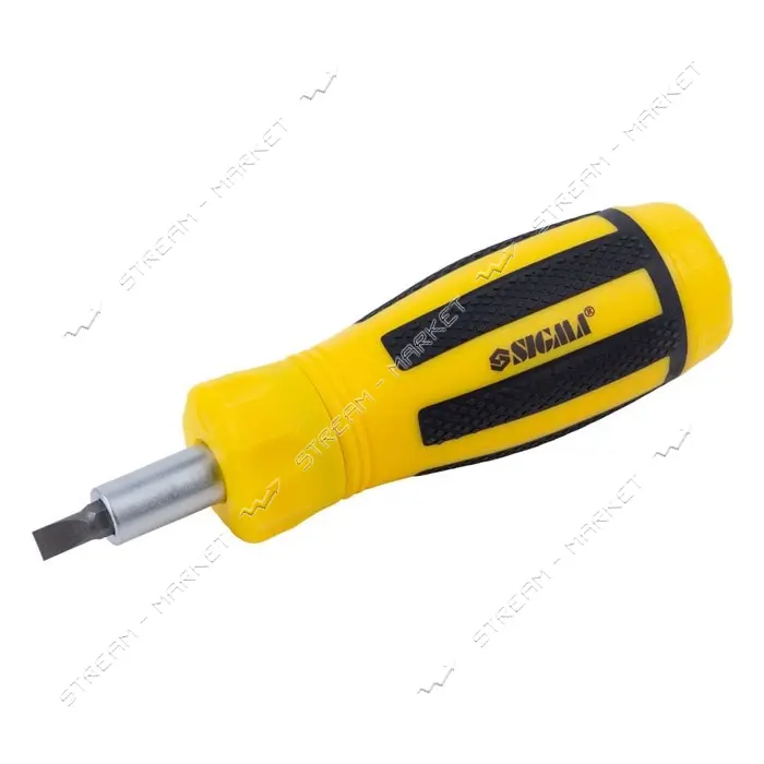 Отвертка с реверсом Sigma 4001831 плюс биты 12шт CrV