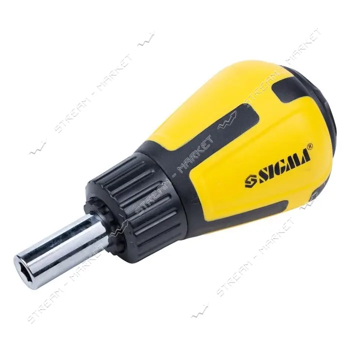 Отвертка с реверсом и двухсторонними битами Sigma 4001901 6 в 1 CrV                                 