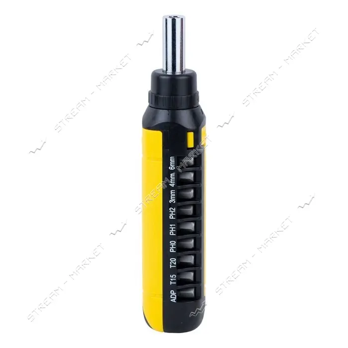 Отвертка с реверсом Sigma 4001931 плюс насадки торцевые и биты 1/4" 13шт CrV