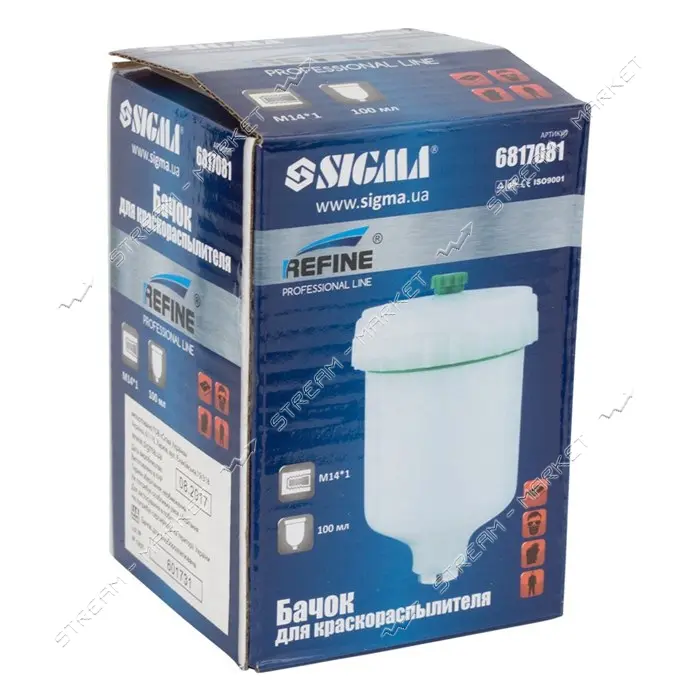 Бачок верхний для краскораспылителя Sigma Refaine 6817081 100мл FT M14х1                            