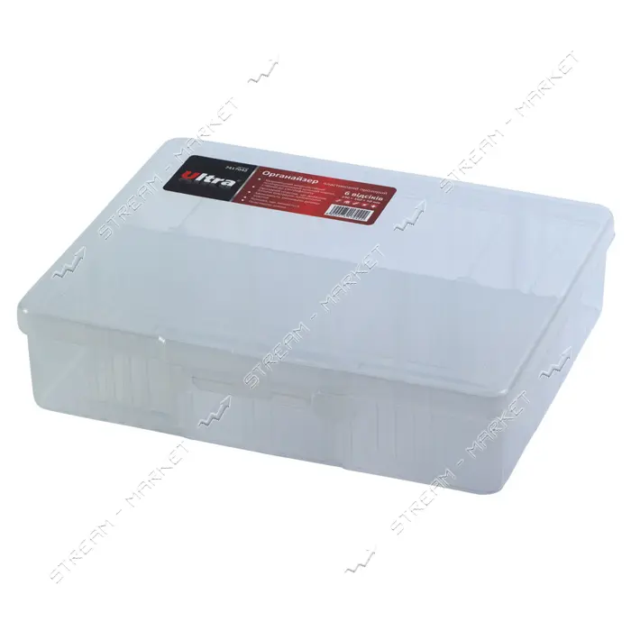 Органайзер Sigma 7417042 пластиковый прозрачный на 6 отсеков 190х160х50мм