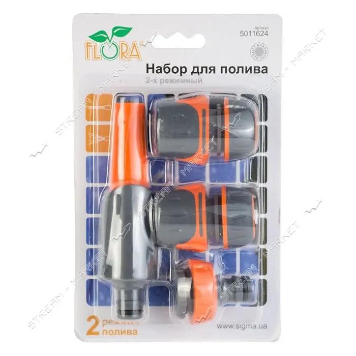 Набор Sigma flora 5011624 насадка распылитель плюс 2 коннектора шланга 1/2" плюс адаптер ABS с TPR