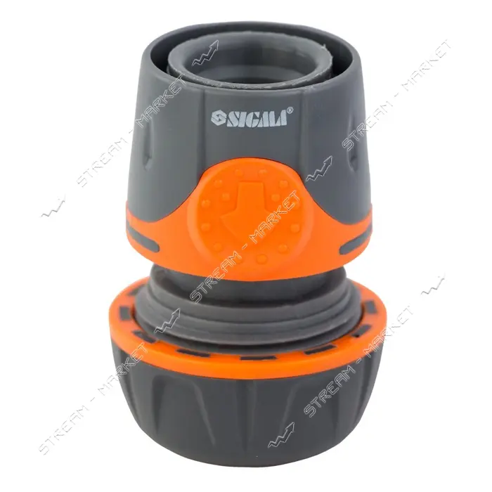 Коннектор Sigma flora 5015514 быстросъемный для шланга 3/4" с аквастопом