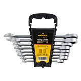 Ключи рожково-накидные трещоточные Sigma 6010521 8шт 8 10 12 13 14 15 17 19мм CrV satine            