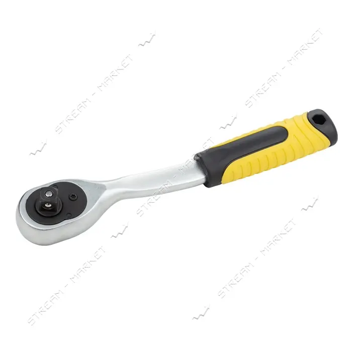 Ключ-трещотка Sigma 6050081 с изогнутой ручкой 3/8'' 200мм  72Т CrV                                 