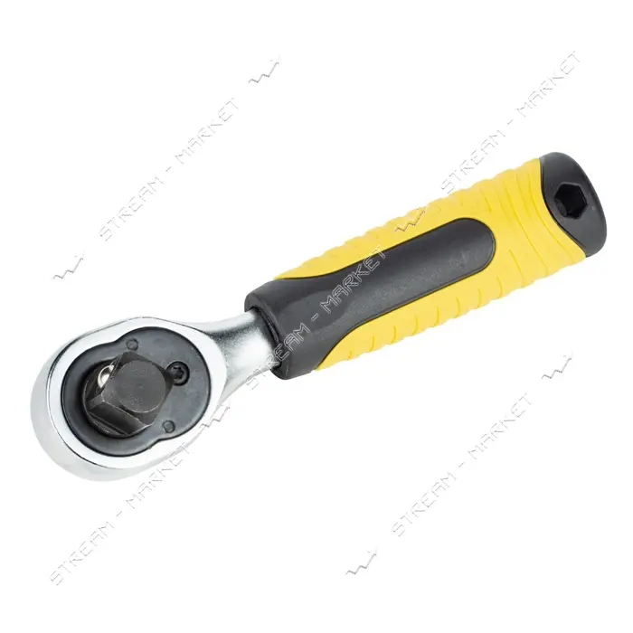 Ключ-трещотка Sigma 6050251 двухсторонняя укороченая 1/4''-1/2' 145мм  72Т CrV                      