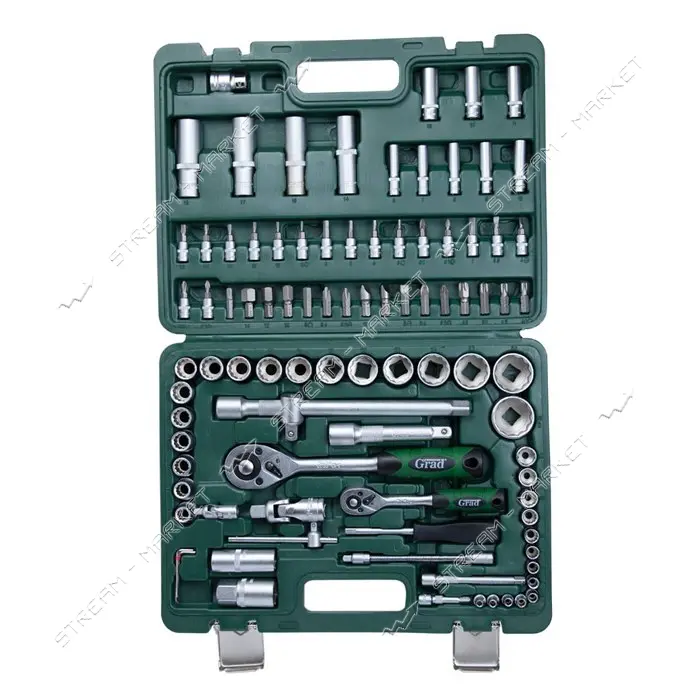 Набор насадок торцевых и биты Grad 6004565 1/4" 1/2" 94шт 12 граней CrV                             