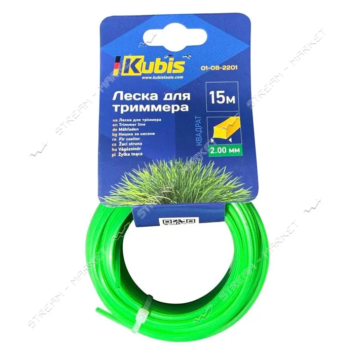 Леска для триммера Kubis 01-08-2201 2ммх15м квадрат                                                 