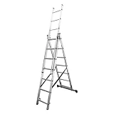 Лестница Apro 552001 универсальная 3-секционная алюминиевая 3x7 ступеней                            
