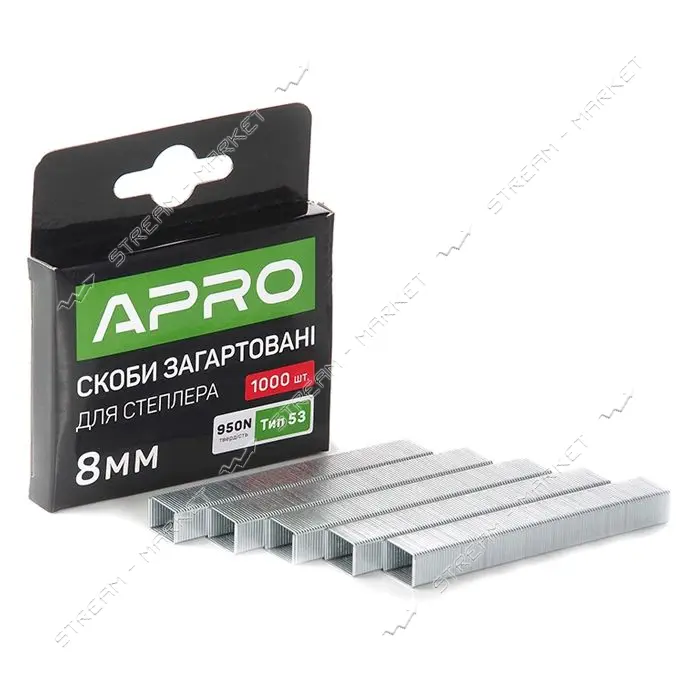 Скобы каленые Apro 680146 8х11.3х0.7мм 1000шт                                                       