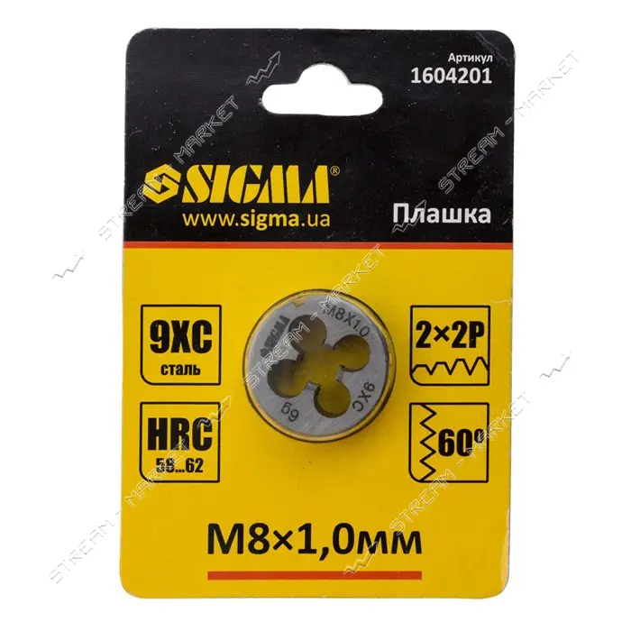 Плашка Sigma 1604201 М8х1.0мм