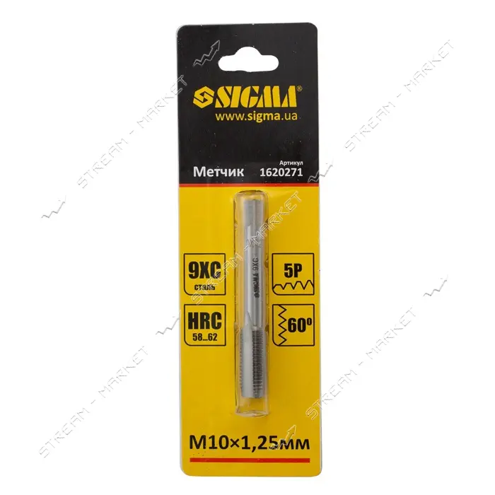 Метчик Sigma 1620271 М10х1.25мм