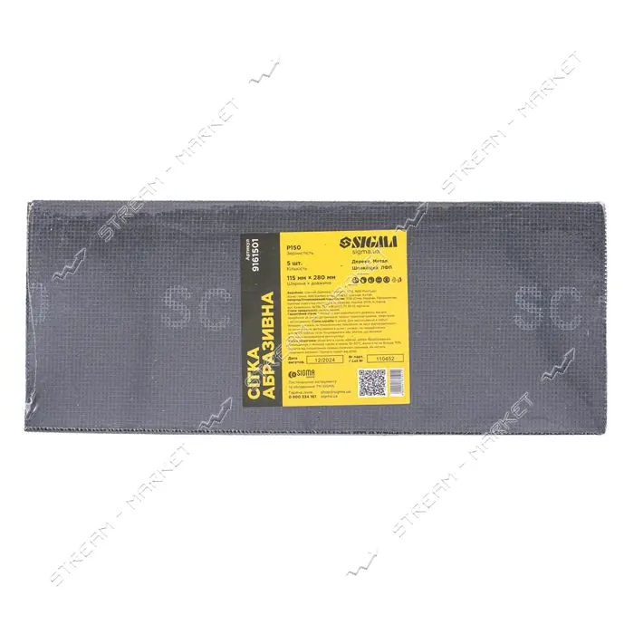 Сетка абразивная Sigma 9161501 Р150 115х280мм 5шт                                                   