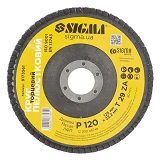 Диск шлифовальный лепестковый Sigma 9173561 Т29 ZA 125мм Р120 конический                            