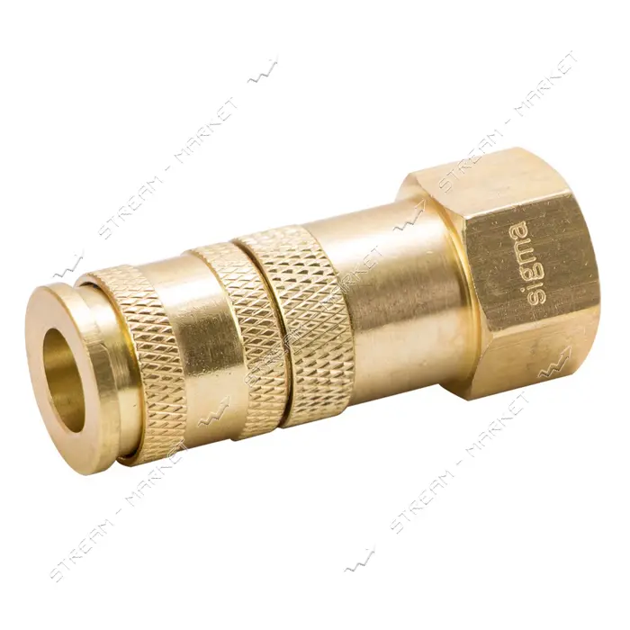 Соединение быстросъемное усиленное с фиксатором Sigma 7021661 FТ 1/2" латунь