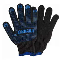Перчатки трикотажные Sigma 9442531 Оптима XL с ПВХ точкой черные