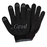 Перчатки трикотажные Grad 9442755 Лайт XL с ПВХ точкой черные                                       