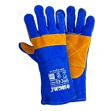 Перчатки краги сварщика Sigma 9449321 XXL 35см сине-желтые