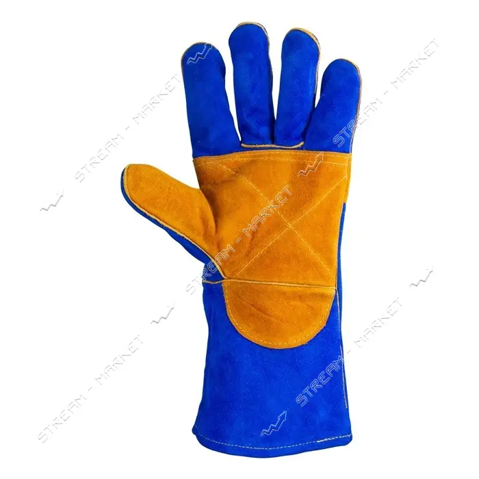 Перчатки краги сварщика Sigma 9449321 XXL 35см сине-желтые